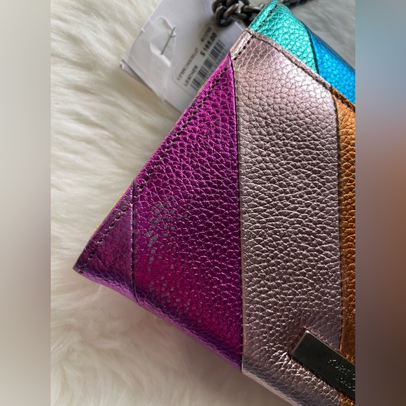 New! Kurt Geiger Rainbow Striped Crossbody Bag - Picture 4 of 9